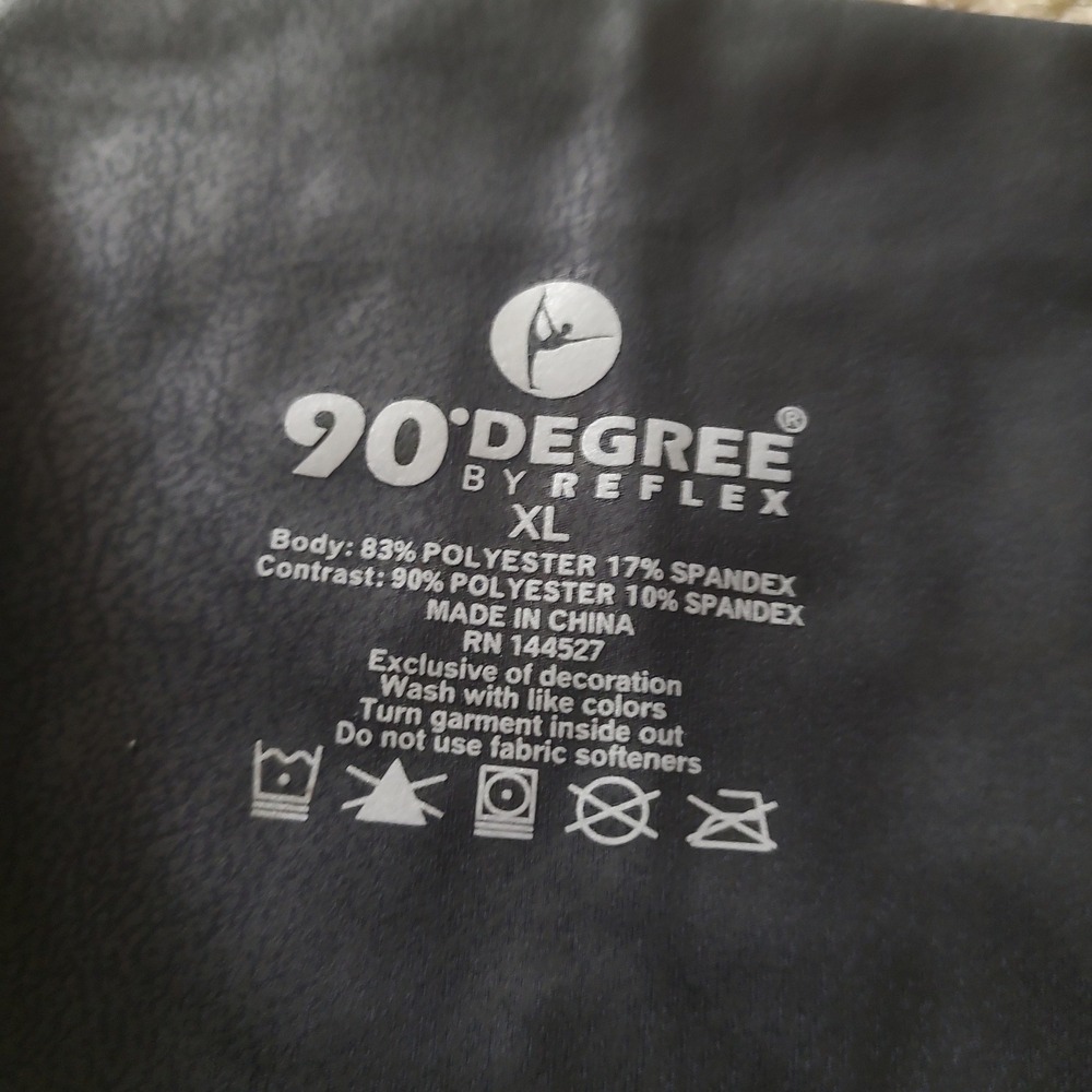90 Degree by Reflex Womens XL Faux Leather High Rise Ankle Leggings Black New